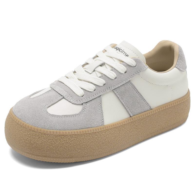 Augusteng platform white shoes women's spring and autumn 2025 new retro sports moral training shoes niche casual board shoes