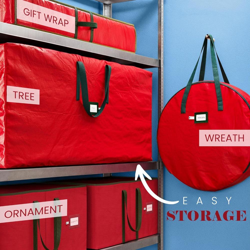 Folding Christmas Organizer Bag Gift Wrap Storage Bag  For All Year Round Christmas Storage