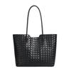 New leather women's bags, cowhide fashion shoulder bags, daily commuting bags, simple wind and large-capacity woven mother and child bags