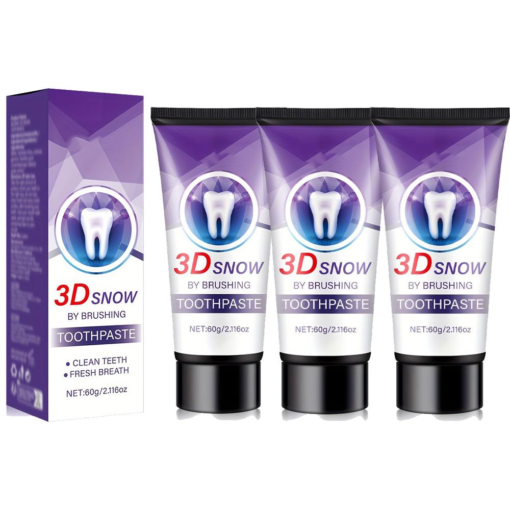 3D Snow Toothpaste - Whitening, Moisturizing Cream Toothpaste for Basic Cleaning, Fresh Mint Aroma, Supports Gum Health, 120g