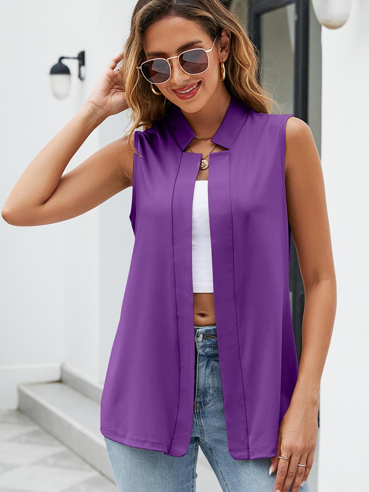 Sommer Frauen Casual Einfarbig Weste Mode Büro Dame Business Arbeit Tragen OL Ärmellose Strickjacke