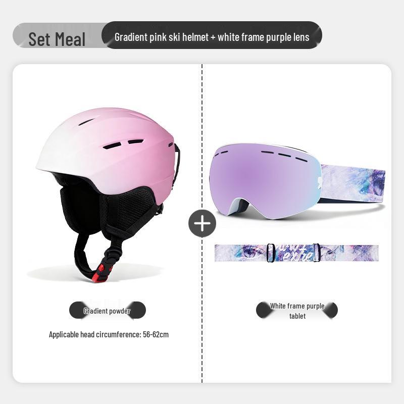 Set Casco da Sci per Adulti con Occhiali Integrati - Vestibilità Universale per Sport all'Aperto