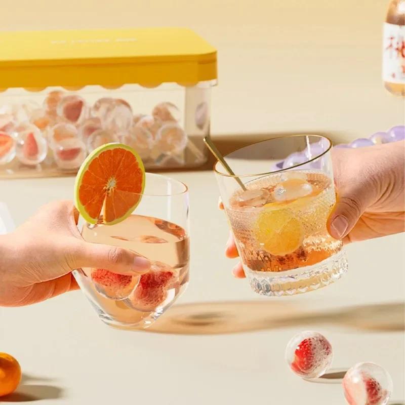 22 Ice Ball Mini Round Ice Cube Tray Silicone Ice Cube Tray with Lid and Ice TrayIce Maker for Whiskey Cocktails and Homemade