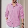 Men's Button-down Shirt Summer Long-sleeved Plain Lapel Cross-border Spring and Summer Casual Daily Clothing