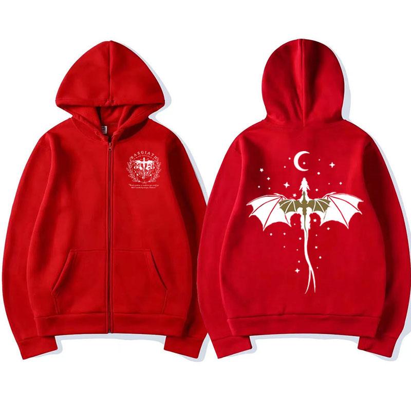Vintage Basgiath War College Graphic Zipper Hoodies Men's Clothing Gothic Fashion Jacket Sweatshirts Hoodie
