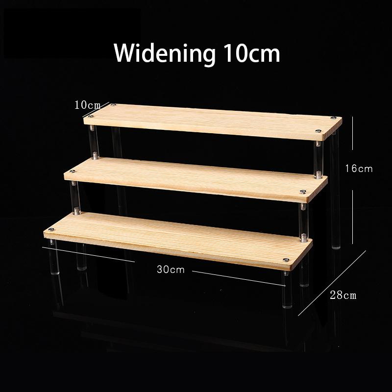 Clear Acrylic Soild Wood Display Stand for Amiibo Funko POP Figures,Cupcake Cosmetic Nail Polish Jewelry for Display Riser Shelf