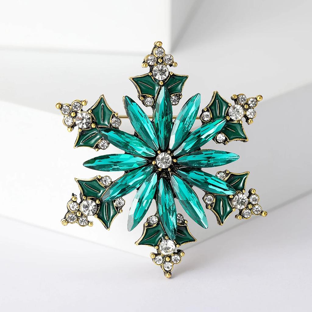 Kerst Steentjes Sneeuwvlok Broches voor Dames Unisex Winter Sneeuw Spelden Evenement Feest Nieuwe Cadeaus Decoratie Kleding Accessoires