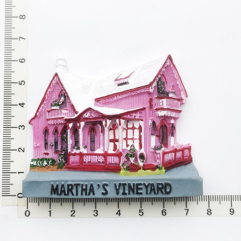 Villa Architecture Refrigerator Fridge Magnet Sticker 3D Handmade Resin Travel Gift Souvenir Collection Home Decoration
