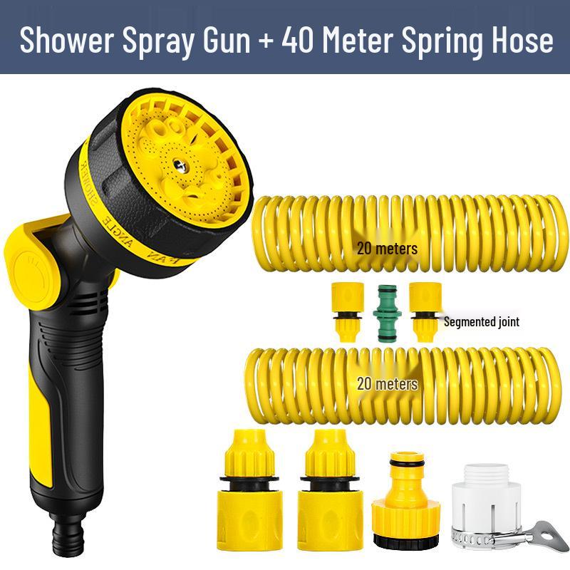 High-Pressure Car Wash Water Gun with Soft Hose and Spray Nozzle
