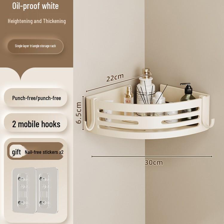 Space Aluminum No-Drill Toilet Corner Shelf, Double Layer Bathroom Storage Rack