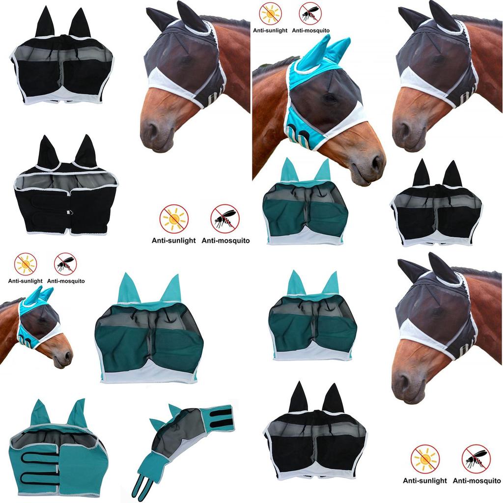 Mückenschutz-Pferdekopfmaske mit atmungsaktivem Netz und Klettverschluss für optimalen Schutz