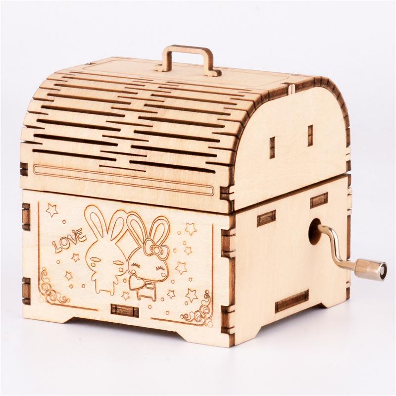 Handmade 3D Wooden Puzzle Music Box for Kids - DIY Educational Treasure Box