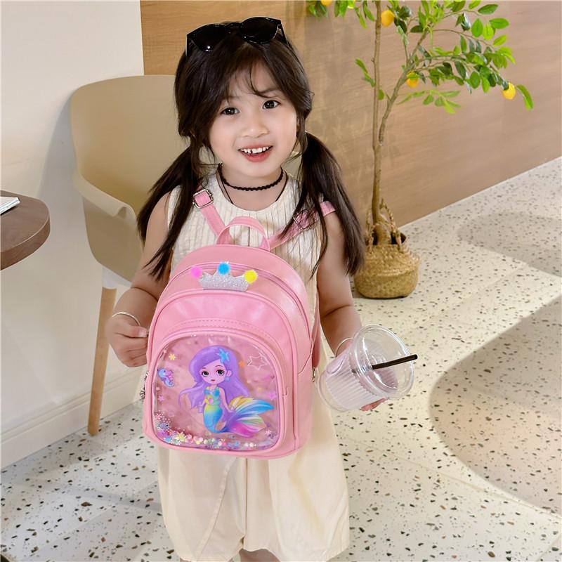 Adorable Cartoon Princess Backpack For Kids With Large Capacity Pu Material