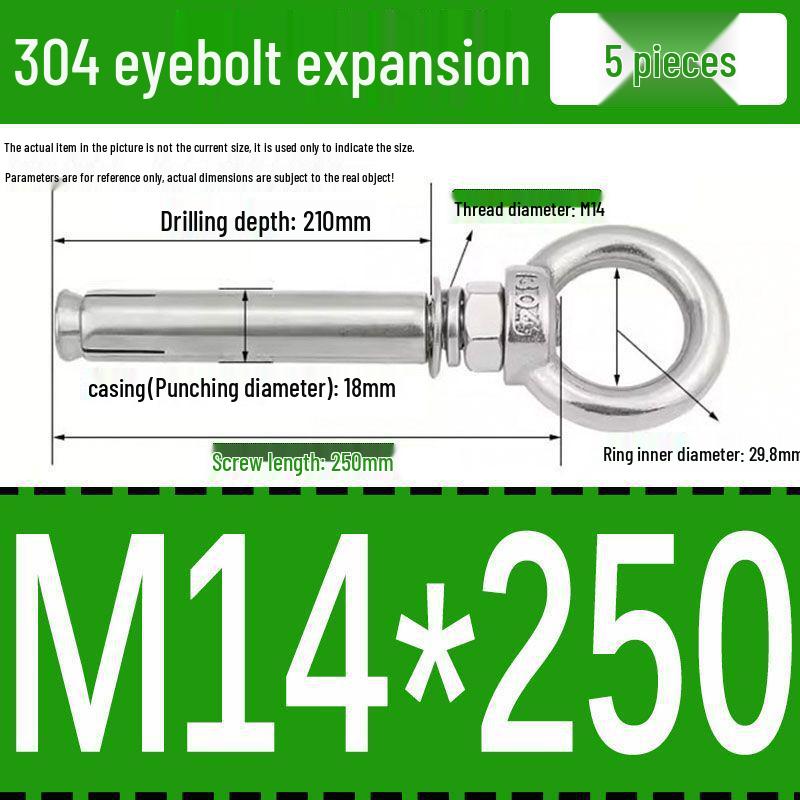 Stainless Steel 304 Eyebolt Expansion Nail with Fixing Loop