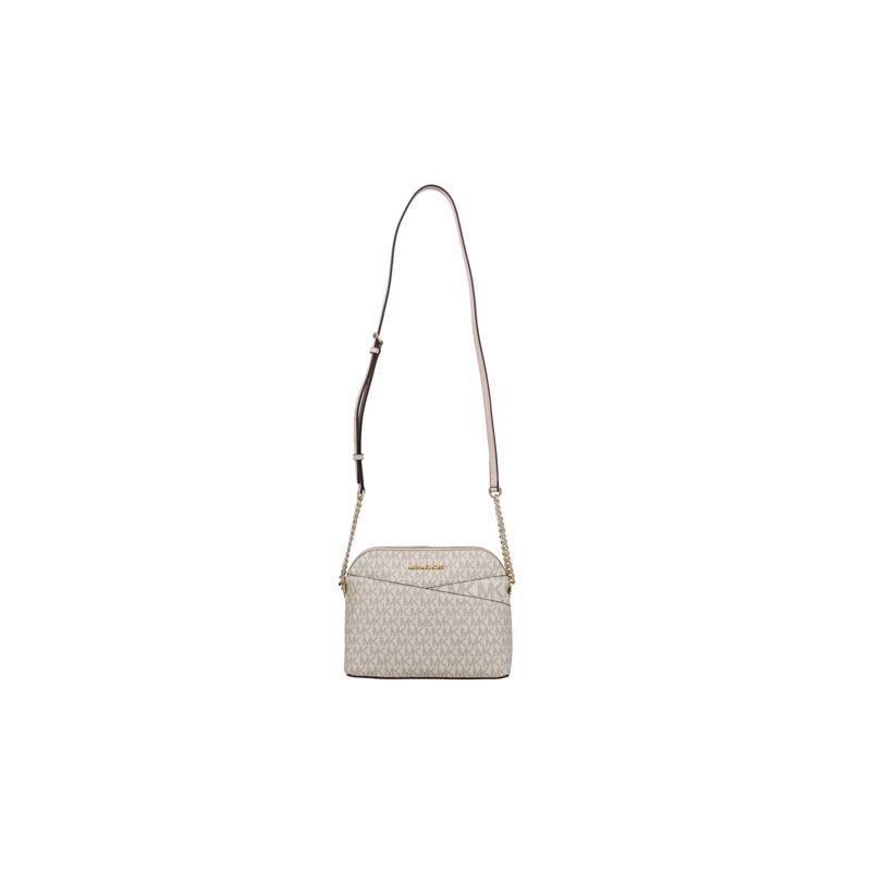 Michael Kors Jet Set Travel Simple French Chain Presbyopia Printed Logo Commuting Bag Shell Bag Shoulder Bag Leather Crossbody Bag Women's White