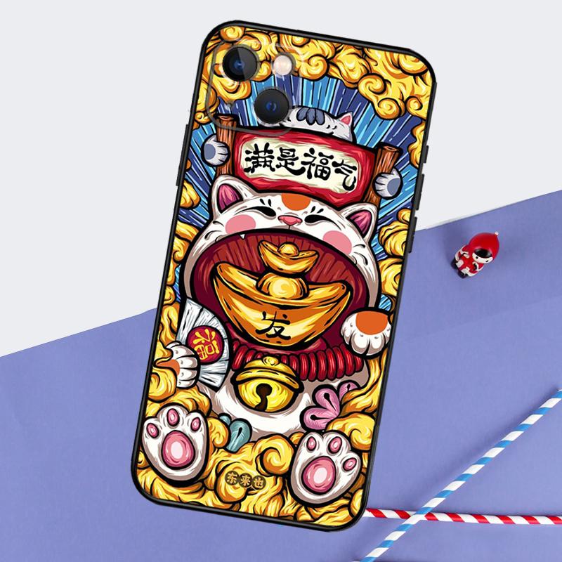Cat Dragon Rabbit Chinese Style Phone Case For iPhone 16 Pro Max 12 13 Mini 11 14 15 Pro Max XR 15 16 Plus 16e Back Cover