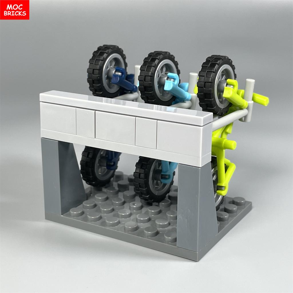 MOC Steine Fahrrad Rahmen Mountainbike Stadt Zusammengebaut Bausteine Friends Spielzeug Kinder Geburtstagsgeschenke