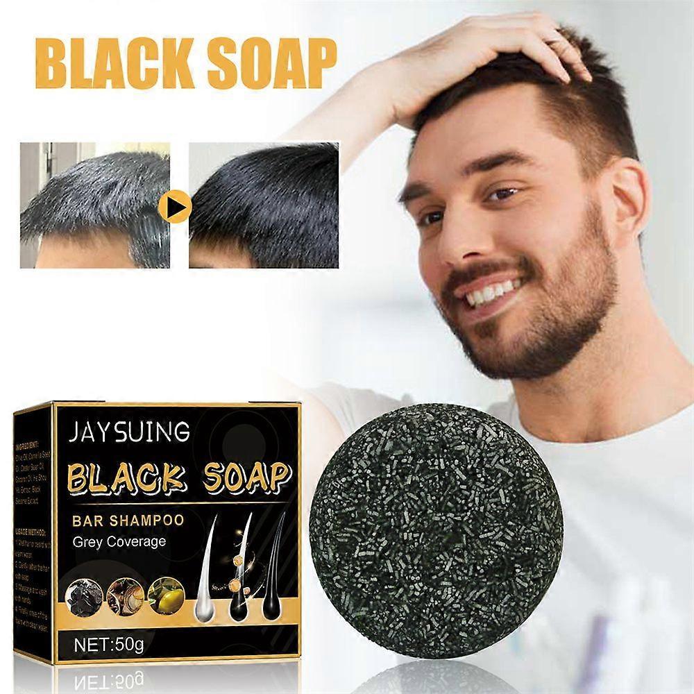 2pcs Hair Darkening Shampoo Bar Solid Black Soap Shampoo Anti Gray Hair Soap Variety Of Plant Essences eactivates Hair Color Pigments