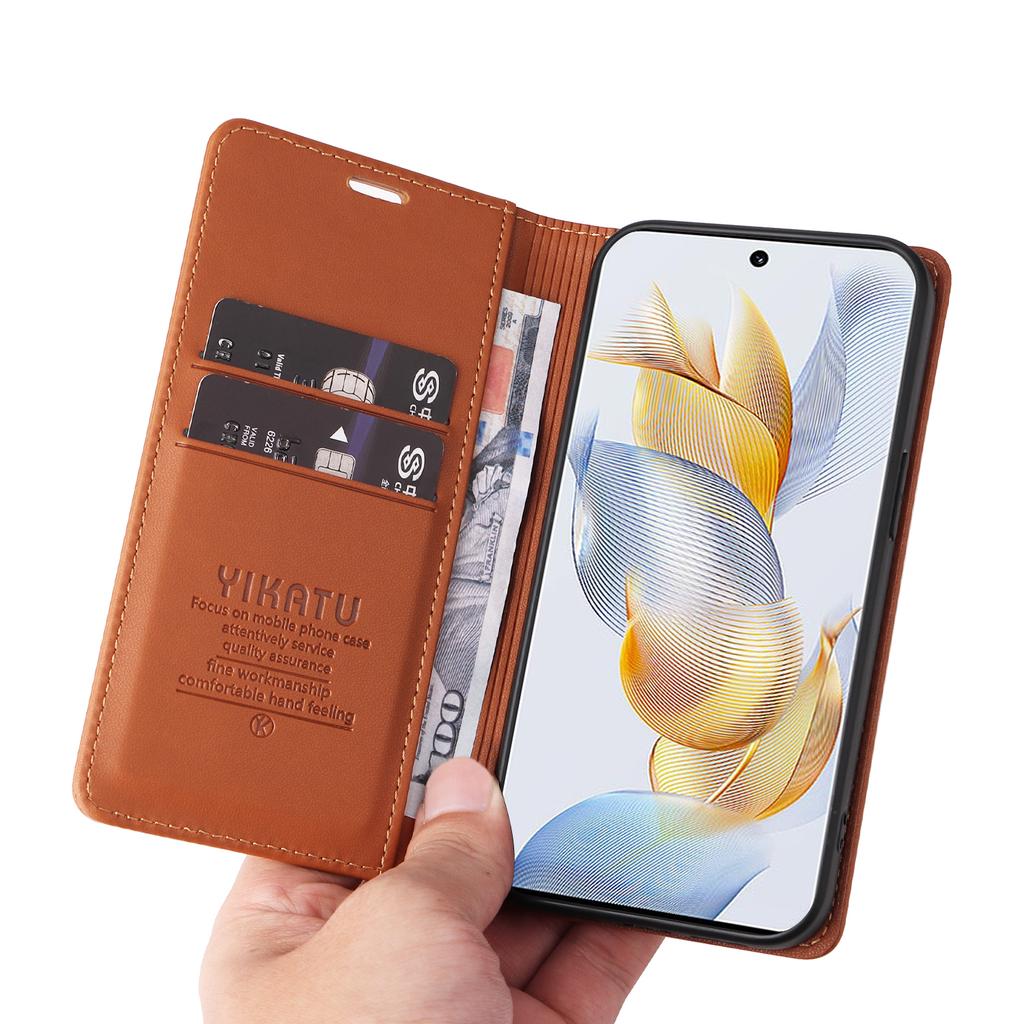 YIKATU YK-001 For Honor 90 Case Stand Leather Phone Cover Strong Magnetic Closure