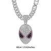 European & American Rhinestone Spider-Man Alien Mask Cuban Necklace - Anime Hip Hop Jewelry