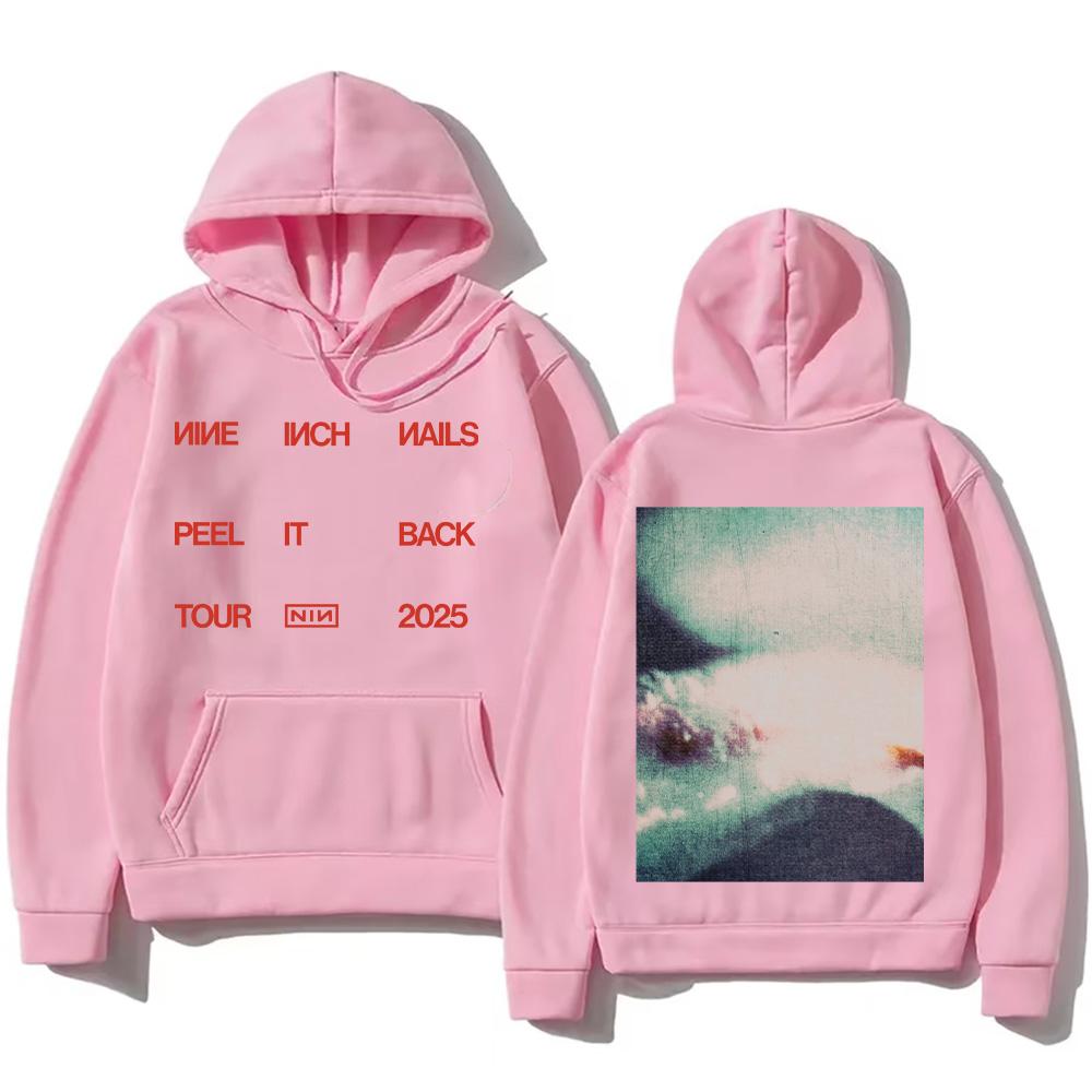 Mikiny Rocková kapela Nine Inch Nails Peel It Back Tour 2025 Mikina s kapucí Hip Hop Unisex Streetwear Tričko Pánské Dámské Oblečení Pulovr