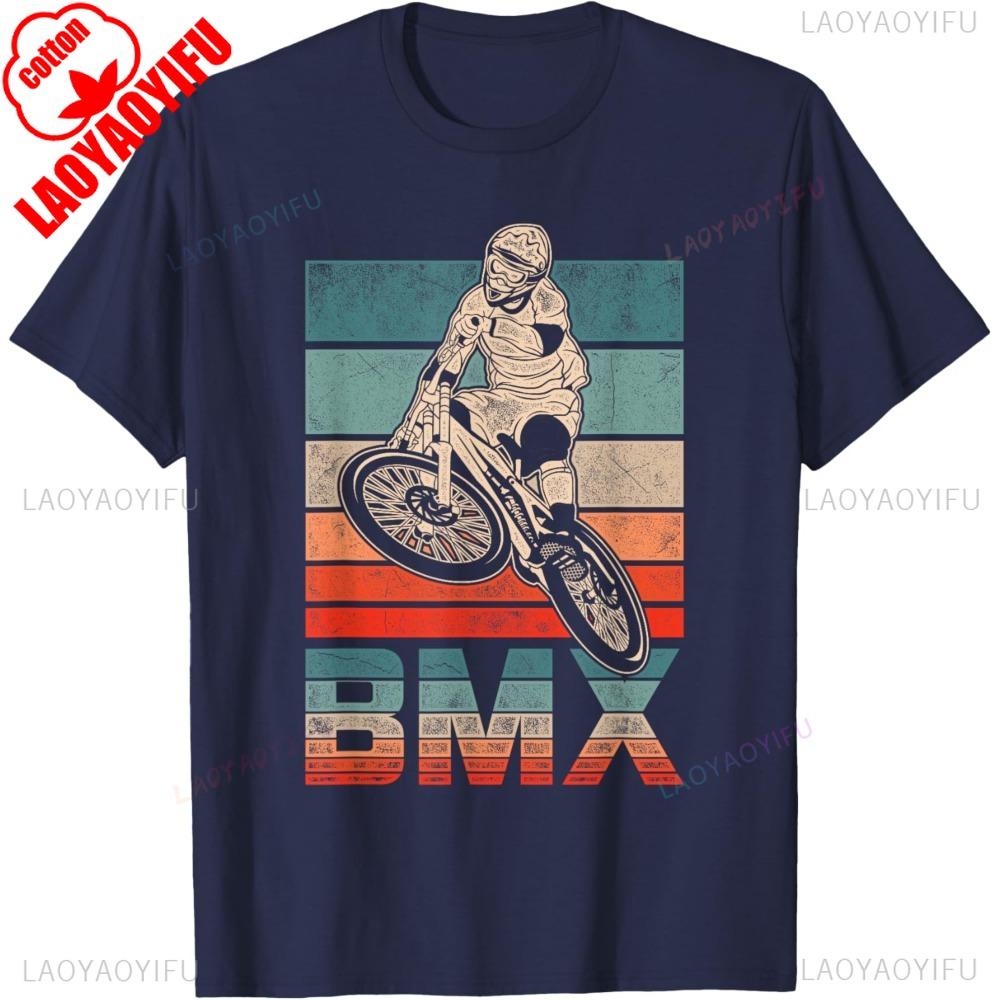 BMX Vélo Vintage Fans Cadeau Garçons Jeunes Vélo BMX T-shirt Mode Décontractée Lâche Style Été Manches Courtes Homme T-shirt Hip Hop T-shirts