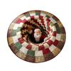 3D Christmas Rug Santa Claus Gnome Quilted Round Floor Mat Optical Illusion Depth Pattern Decorative Area Rug for Living Room Bedroom