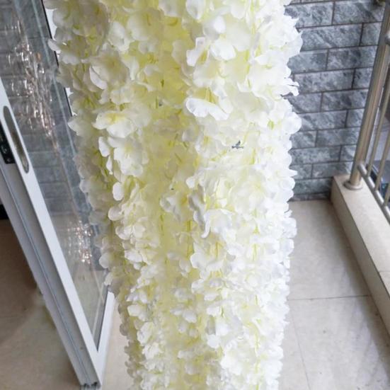20/40Pcs 30CM Artificial Wisteria Flower Garland UV Resistant Home Wedding Party Fake Flower Garland Indoor Outdoor Hanging White Faux Bloom