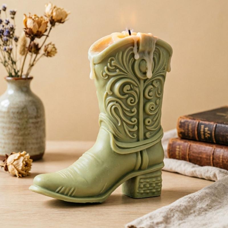 Boot Shape Casting Form for Epoxy Art and Gypsum Display Work, Western Relief Single Cavity Tool for Handmade Shelf Presentation and Table Styling