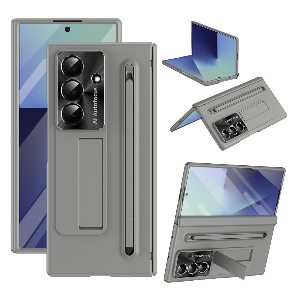 For Samsung Galaxy Z Fold7 5G Case PC Cell Phone Cover with Kickstand and Stylus Pen