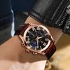 Gohuos 9801 Fashion Men Luxury Watches Business Stainless Leather Quartz Date Watch Gifts for Male Wristwatch Relogio Masculino