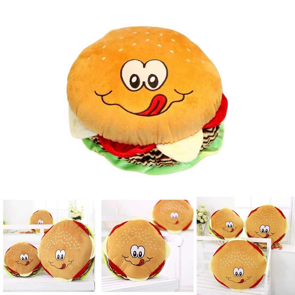 Creative Plush Toy Hamburger Cushion With Pp Cotton Filling For Kids Comfort And Gift