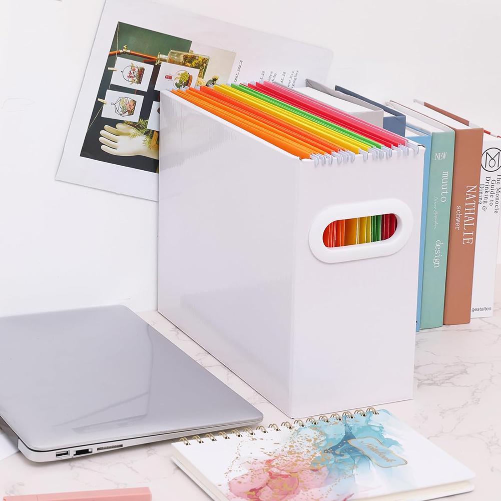 Collapsible File Box With Metal Handle Space Coverless Design Saving Storage Box File Organizer For Notebooks Magazines Documents