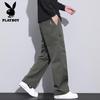 Playboy Men's Loose Fit Straight Leg Cargo Pants