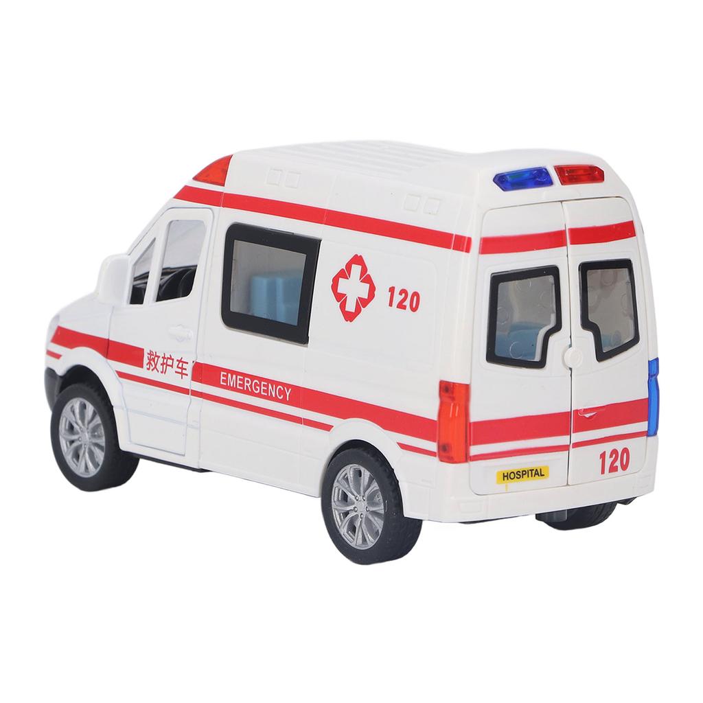 Pull Back Mini Car Five Doors Interesting Alloy 14x6x7.5cm Emergency Transport Car Toy with