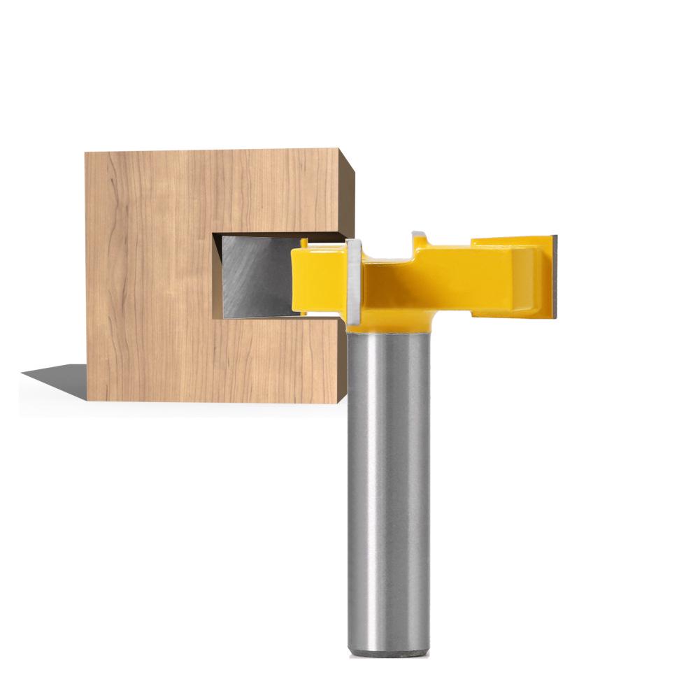Four-blade T-knife Slotting Knife Yellow Woodworking Milling Cutter Engraving Machine Cutter Head Large Diameter Slotting Knife Woodworking Knife