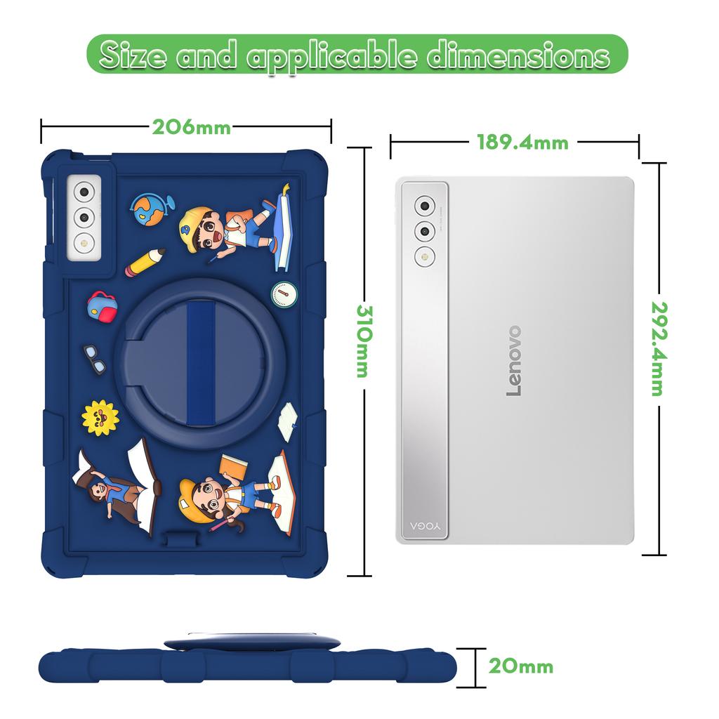 Kids Case for Tab P12 12.7 inch Yoga Pad Pro 12.7" Xiaoxin Pad Pro 12.7 TB375FC TB373FU Cartoon Cover with Strap and Pen
