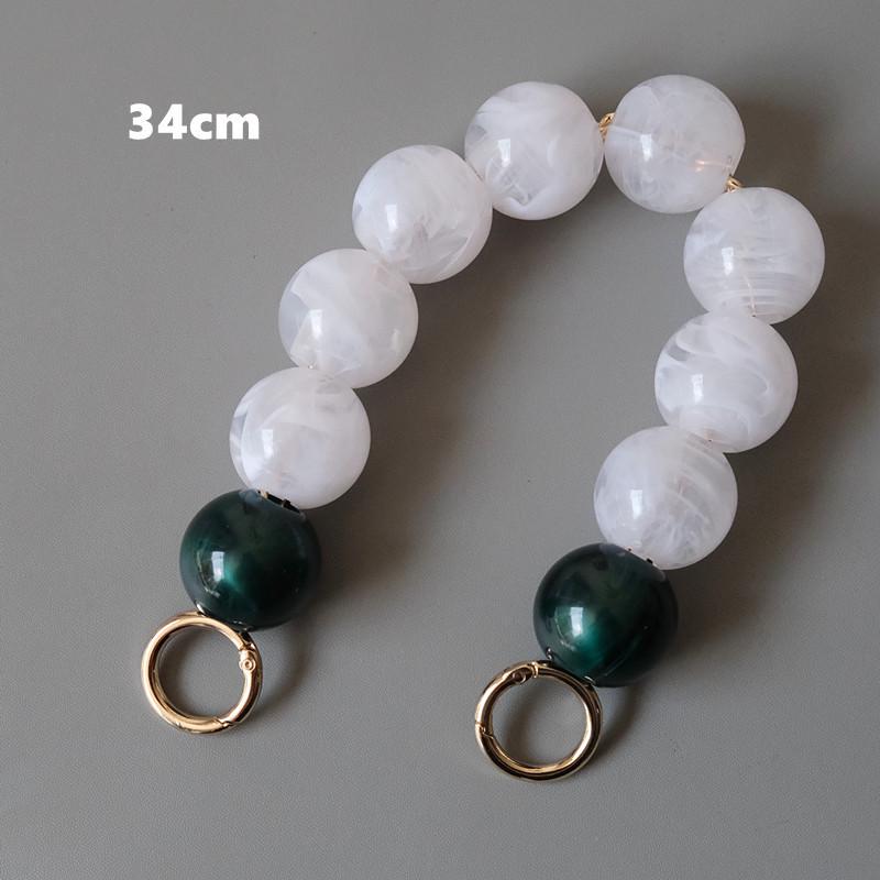 Nuovo accessorio per borsa da donna Parte in resina acrilica bianca verde Bracciale con perline artigianali di lusso Cerchietto per maniglia per borsa di ricambio per donna