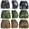 High Waist Elastic Leather Shorts - Slimming Hip Lifting Motorcycle Style Women's PU Pants