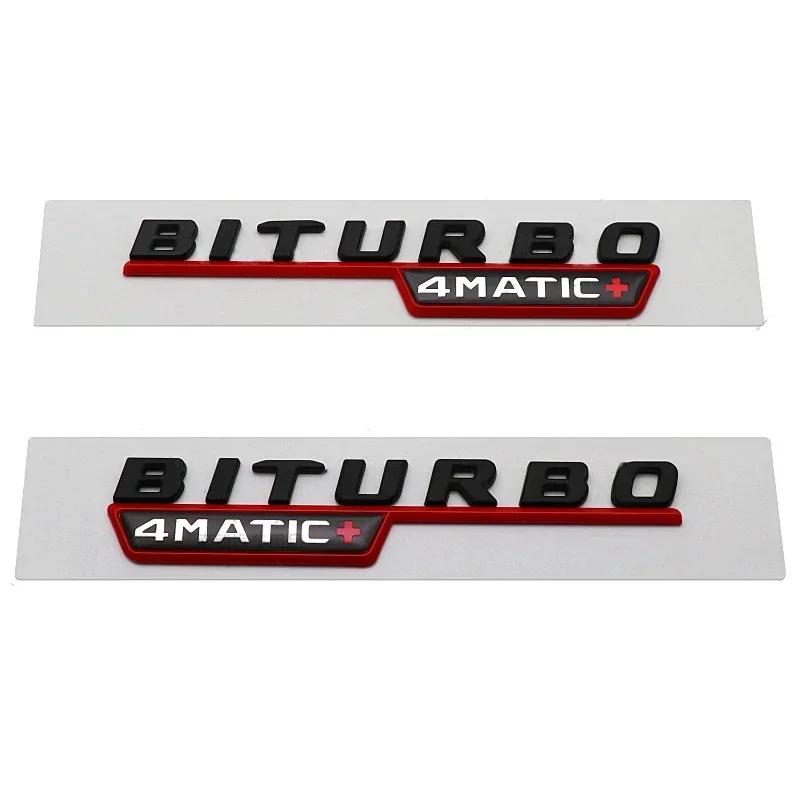 2pcs Car Fender Side Emblem Sticker Body Badge for Mercedes Benz BITURBO 4MATIC 2017-2021 W221 W212 W205 W211 W210 GLC B200 AT1