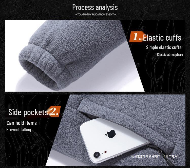 Plus Size Velvet Lined Hoodie for Men - Thick and Warm Lamb Fleece Sports Jacket for Autumn/Winter