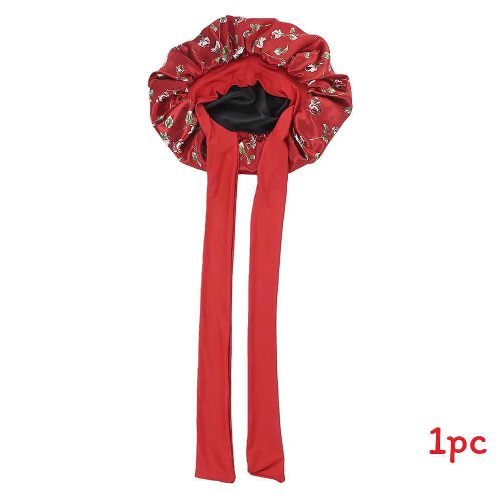 Satin Hair Hat With Digital Floral Design For Comfort And Style