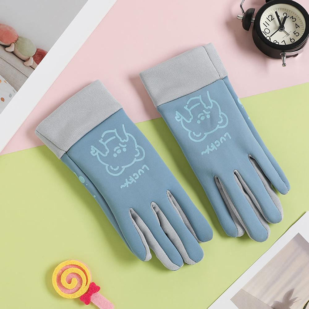 Fleece Lined Kids Mittens Cartoon Full Finger Gloves Outdoor Sports Gloves  for Kids Christmas Gift