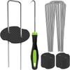 101Pcs Garden Stakes Set 50 U-Shaped Staples Pegs 50 Fixing Gaskets 1 Pick Hook