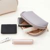 Portable Makeup Bag PU Leather Solid Color Cosmetic Bag Shell Shaped Waterproof Lipstick Pouch Cosmetics Toiletries Storage