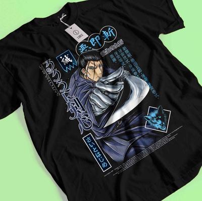 Rurouni Kenshin Shirt Saito Hajime T-Shirt Samurai Himura Makoto Shishio Aoshi