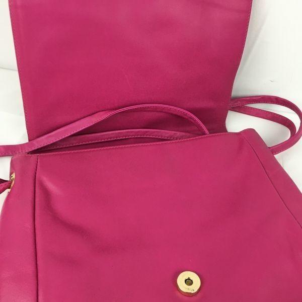 EPISODE Italy Made Leather Shoulder Bag Dark Pink Plain Adjustable Strap Length(USED)