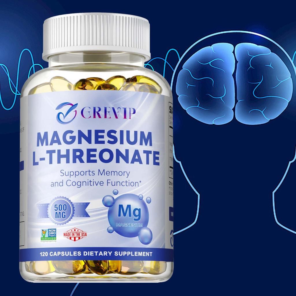 L-Magnesium Treonat - 100% Elementärt Magnesium - Stödjer Hjärnfunktion, Koncentration och Mental Klarhet - Veganska Kapslar