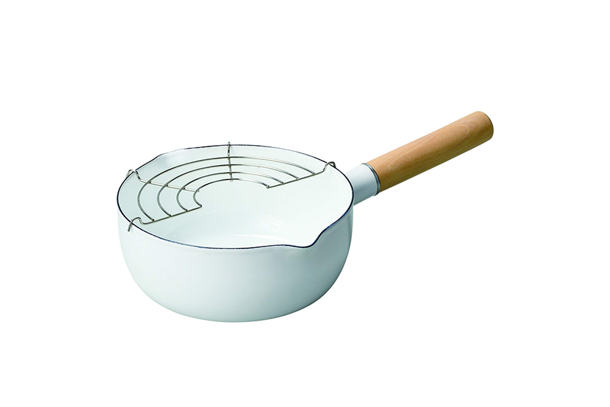 

Pearl Metal Bran Kitchen 18cm Enamel Deep Fryer HB-5420 One-Handed белый