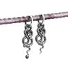 Personality Punk Sliver Color Animal Snake Pendant Dangle Earrings Necklace Set for Men Women Gothic Halloween Party Jewelry
